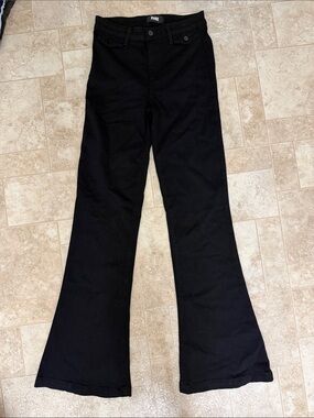 PAIGE Genevieve Black Flared High-Rise Jeans